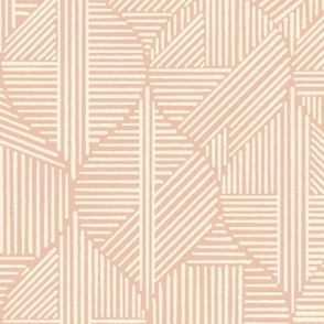 (L) Geometric, Lines, Neutral Line Drops / Peachy Orange Version / Large Scale or Wallpaper