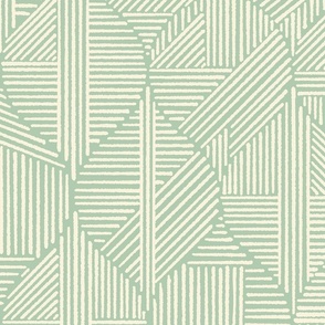(L) Geometric, Lines, Neutral Line Drops / Light Green Version / Large Scale or Wallpaper