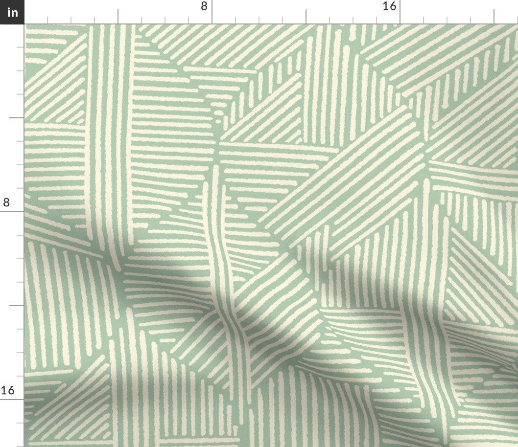 (L) Geometric, Lines, Neutral Line Drops / Light Green Version / Large Scale or Wallpaper