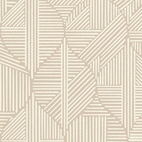 (L) Geometric, Lines, Neutral Line Drops / Beige Version / Large Scale or Wallpaper