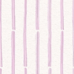 Hand drawn half inch watercolour paint striped pattern – painted geometric brush strokes on a warm cream watercolour paper texture. Beige and ecru with fondant pink and candyfloss pink.