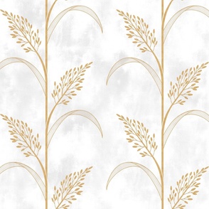 L // Modern Wild Grass trail in gold and white