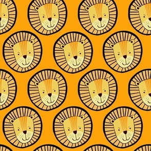 Medium: Happy Lion Head (orange)