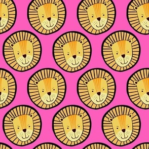 Medium: Happy Lion Head (pink)