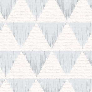 Hand drawn watercolor triangles checkerboard pattern – painted geometric brush strokes on a warm cream watercolour paper texture. Beige and ecru with upward grey and slate blue-gray.