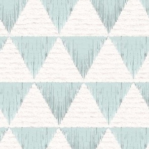 Hand drawn watercolor triangles checkerboard pattern – painted geometric brush strokes on a warm cream watercolour paper texture. Beige and ecru with renew blue and cyan celadon.