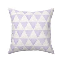 Hand drawn watercolor triangles checkerboard pattern – painted geometric brush strokes on a warm cream watercolour paper texture. Beige and ecru with digital lavender and lilac purple.