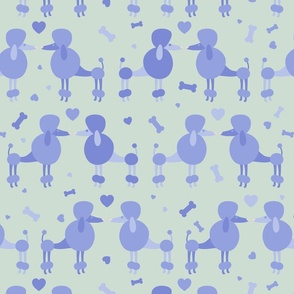 Periwinkle poodles in love - Medium scale