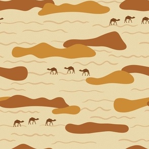 Camel-caravans-walking-through-a-warm-minimalist-sand-dessert-XL-jumbo