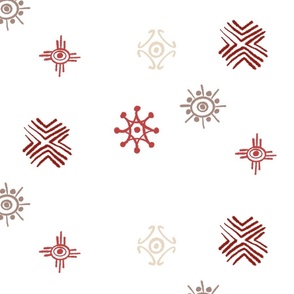  "Ancient Echoes: Archaic Symbols on White Background"