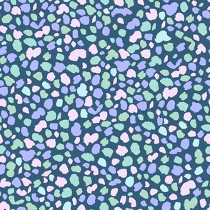 Into the Wild Paw Print Terrazzo Navy MInt by Jac Slade