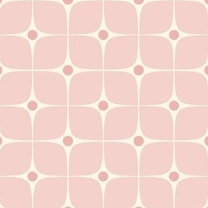 Minimalist Retro Tile Design ✦  soft pink stardots