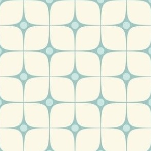 Minimalist Retro Tile Design ✦  cream mint stardots