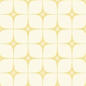 Minimalist Retro Tile Design ✦ cream yellow stardots