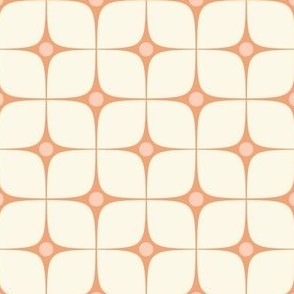 Minimalist Retro Tile Design ✦ cream orange stardots
