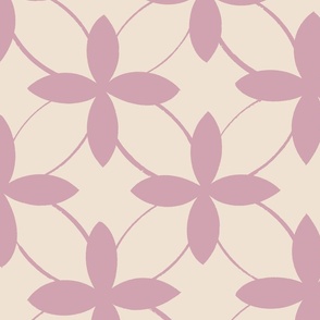Soft Pink Geometric Floral Lattice - Large