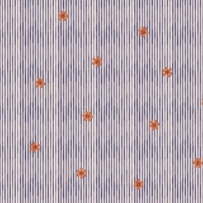 Watercolour vertical indigo stripes / 12" fabric / 24" wallpaper