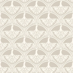 Flying birds textured linen neutral_Small