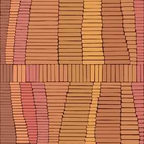 Terracotta Clay Stripes Warm Minimalism