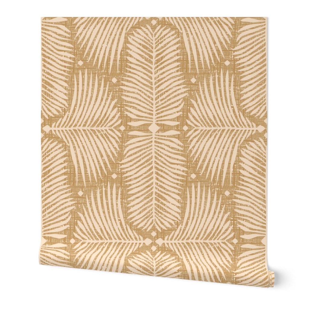 Palm leaf geometry / Large scale / Latte + creme de la creme