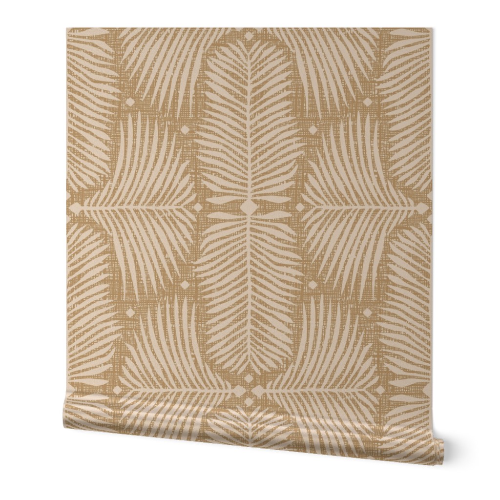 Palm leaf geometry - Large scale - Latte + creme de la creme