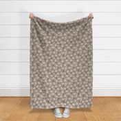 Little Viola (large) floral, neutral taupe brown