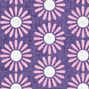 Retro Daisy Purple Lilac White LARGE SCALE