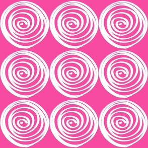 Spiral donut roses - fuchsia and pink