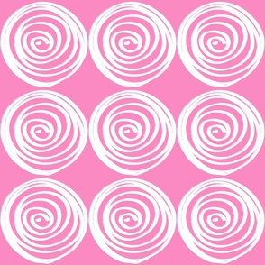 Spiral Donut Roses in Pink and White 