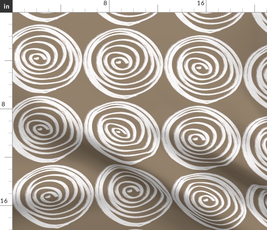 Spiral Donut Roses in tan and white