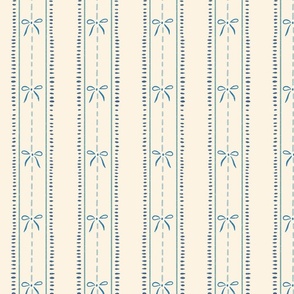 Ribbons and Bows | cream with blue | 12 | Grandmillennial - Elisabeth collection