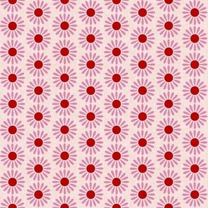 Retro Daisy Candy Apple pink red SMALL SCALE