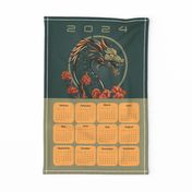 2024 Year of the Dragon green calendar