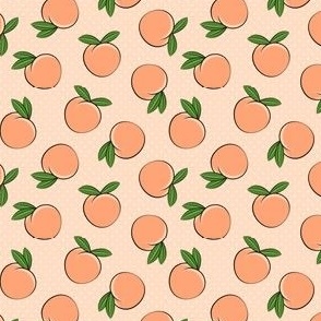 (extra small scale)  peaches -  polka dots on peach C24