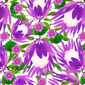 Watercolor violet proteas medium