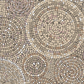 Concentric Circles and Sprilas Mosaic, Soft Warm Palette