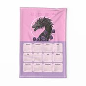 2024 Year of the Dragon purple, pink calendar