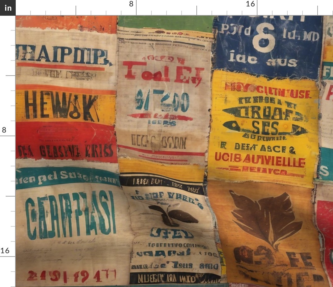 full color old label feed sack designs