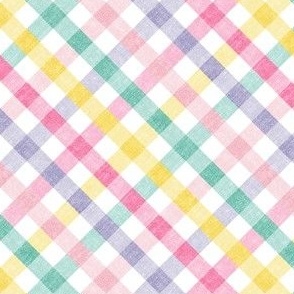 Easter Plaid - 45- pink/teal/yellow - LAD24