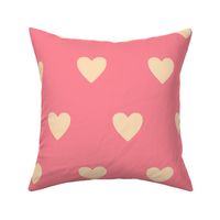 Beige-hearts-in-rows-on-faded-soft-vintage-pink-XL-jumbo