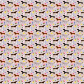 Dachshund Floral//I love you leaps & hounds//Mauve - Small