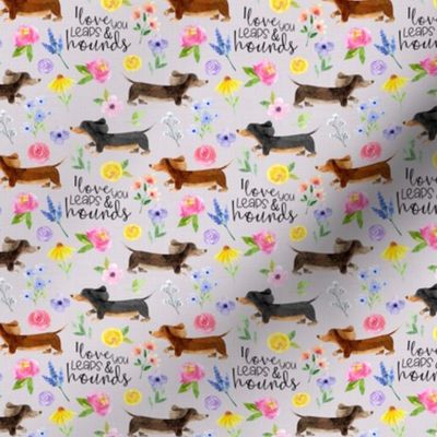 Dachshund Floral//I love you leaps & hounds//Purple - Small