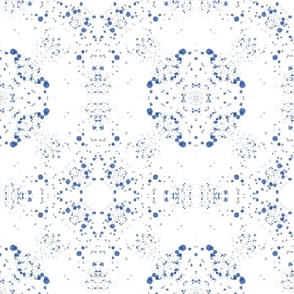 Batik Scatter white and blue