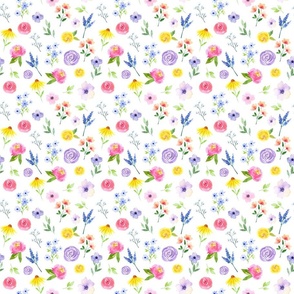 Dachshund Spring Floral//White - Med