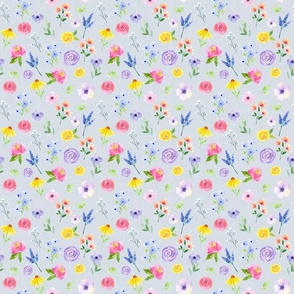 Dachshund Spring Floral//Blue - Med