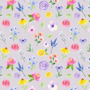 Dachshund Spring Floral//Purple - Large