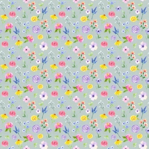 Dachshund Spring Floral//Green - Med