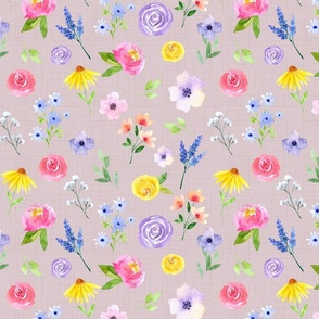 Dachshund Spring Floral//Mauve - Large