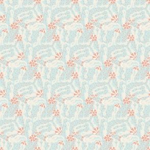 [Small] Floral Jellyfish // Light Blue, Pink & Cream