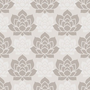 Sophisticated Succulent Harmony - Chic Neutral Toned Botanical Pattern